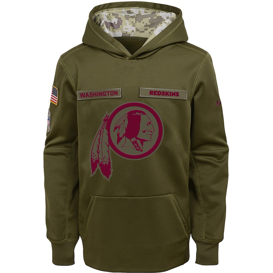 Washington Redskins Nike Youth Salute to Service Pullover Performance Hoodie Green